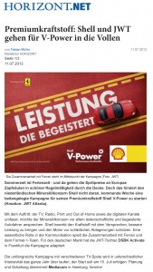 Premiumkraftstoff: Shell und JWT gehen fr V-Power in die Vollen